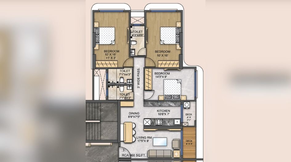 Modis-Rashmi-Signature-3BHK-960sqft-unit-plan